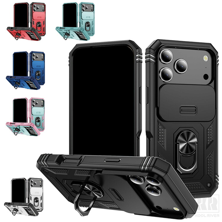 iPhone18 �P�[�X �ϏՌ�  iPhone18Pro/18ProMax/Air2 �J�o�[  �X���C�h���J���������Y�J�o�[�t�� ��̌^�����O�t�� �}�O�l�b�g���ԍڃz���_�[�Ή�
