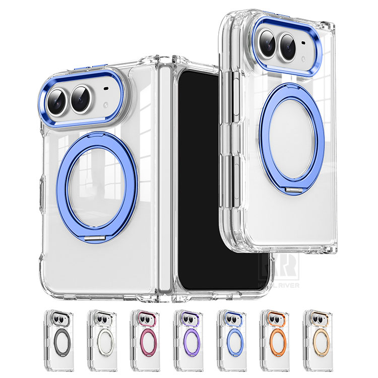 iPhone Duo �P�[�X �N���A �J�o�[ �܂肽���݌^ ���� �v���X�`�b�N �����O�t�� �X�^���h�@�\ Qi�[�d ���C�����X�[�d �Ή� �V���v�� Apple �A�b�v��