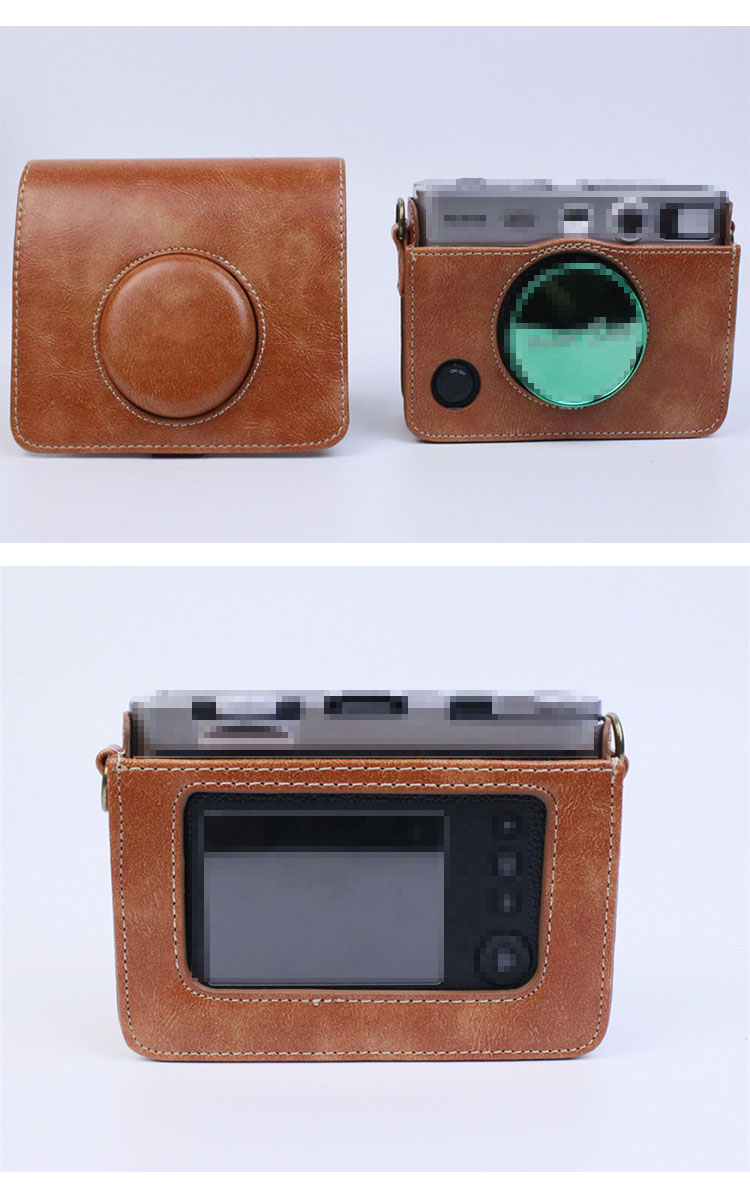 FUJIFILM instax mini Evo ケース カバー ショルダーストラップ付き PU