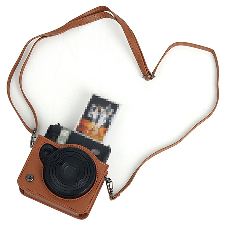 アサヒ　ペンタックスカメラ　ケース、肩ひも付き INSTAX mini 99 ケース カバー ショルダーストラップ付き PUレザー