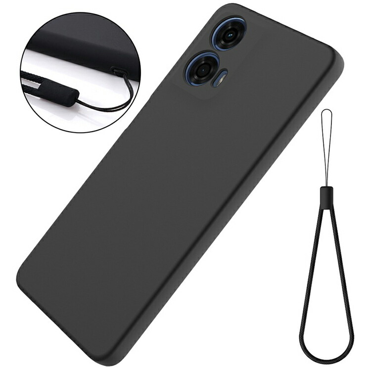 Moto G24 ケース 耐衝撃 カバー ソフトケース ストラップ付き シリコン