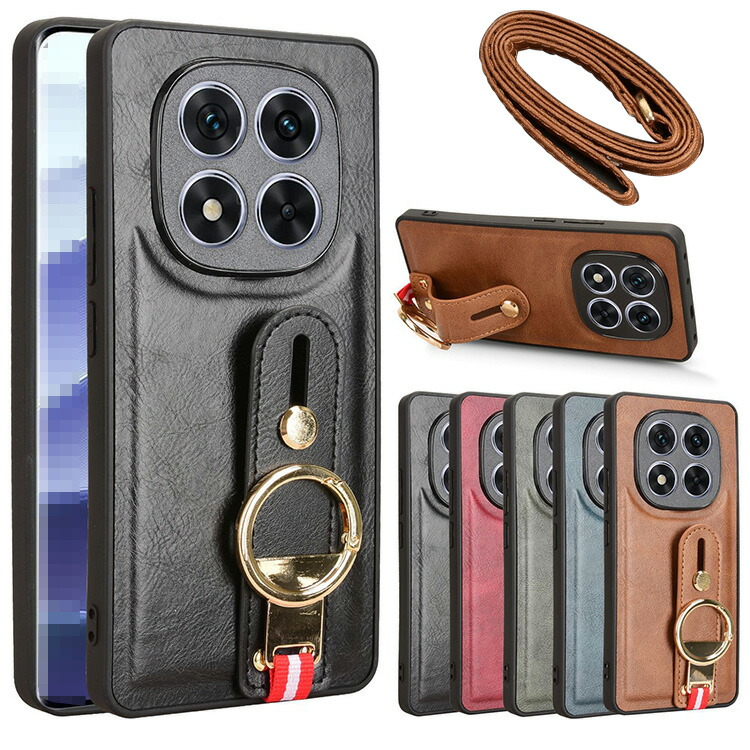 Redmi Note 14 �P�[�X Note 14 Pro �ϏՌ� �J�o�[ PU���U�[+�v���X�`�b�N ������ �x���g ���|���x���g�t�� �����h�~�x���g �����O�t�� �X�}�z�x���g