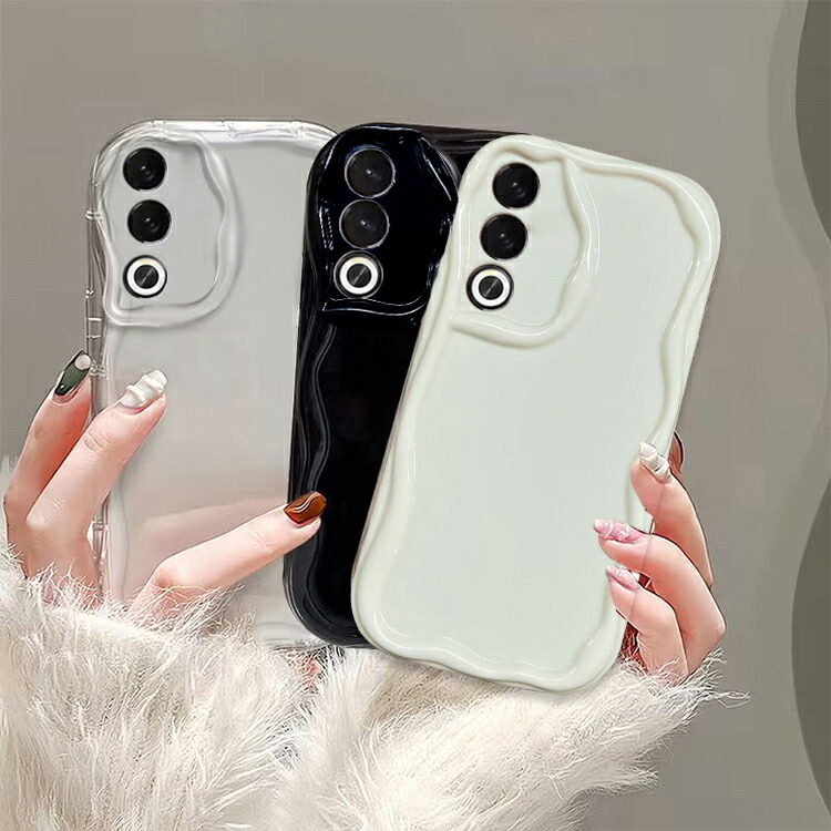 OPPO A3 5G ケース ウェーブ 波型 なみなみ カバー クリア 透明 TPU