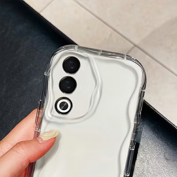 OPPO A3 5G ケース ウェーブ 波型 なみなみ カバー クリア 透明 TPU