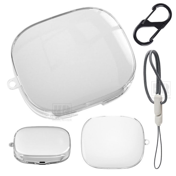 Insta Shokz OpenFit Pro�Ή� �P�[�X �N���A �J�o�[ ���� TPU �V���v�� �X�g���b�v�t�� �J���r�i�t�� ���킢�� ������� ���f�B�[�X �ی�J�o�[ �V���b�N�X