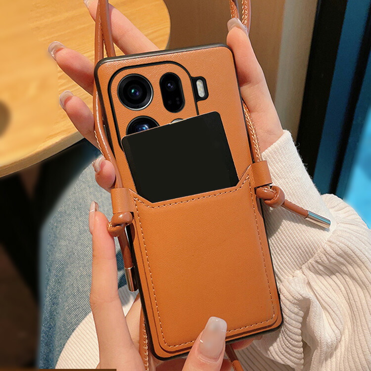 OPPO Find X9 ケース スマホショルダー 耐衝撃 Pro カバー PUレザー