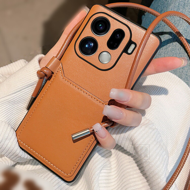 かほ OPPO Find X9 ケース スマホショルダー 耐衝撃 Pro カバー PUレザー