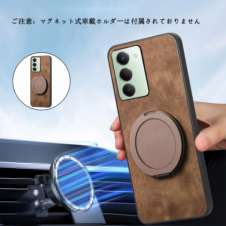OPPO A5 5G ケース 耐衝撃 カバー PUレザーケース 一体型リング付き