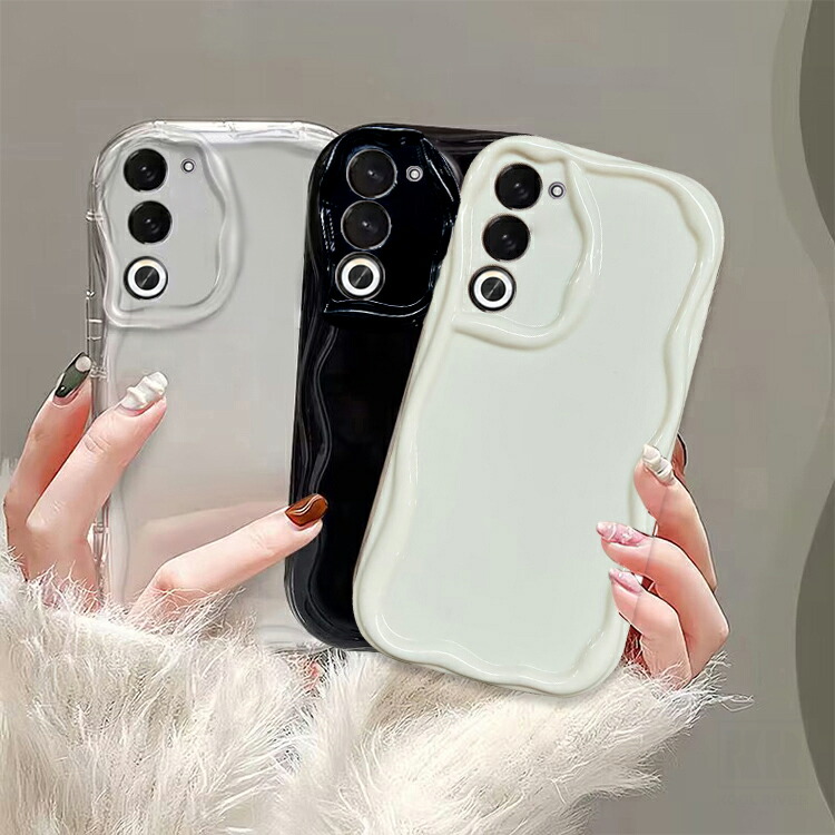 OPPO A5 5G ケース クリア ウェーブ 波型 なみなみ カバー 透明 耐衝撃