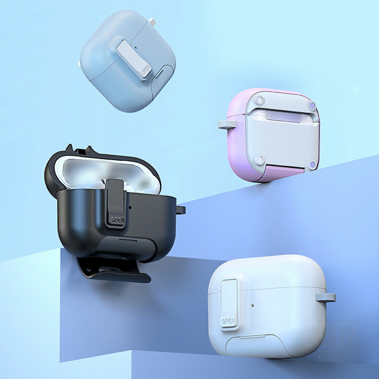 AirPods Pro 3 耐衝撃 ケース 第3世代 カバー カラビナ付き 2重構造 Qi
