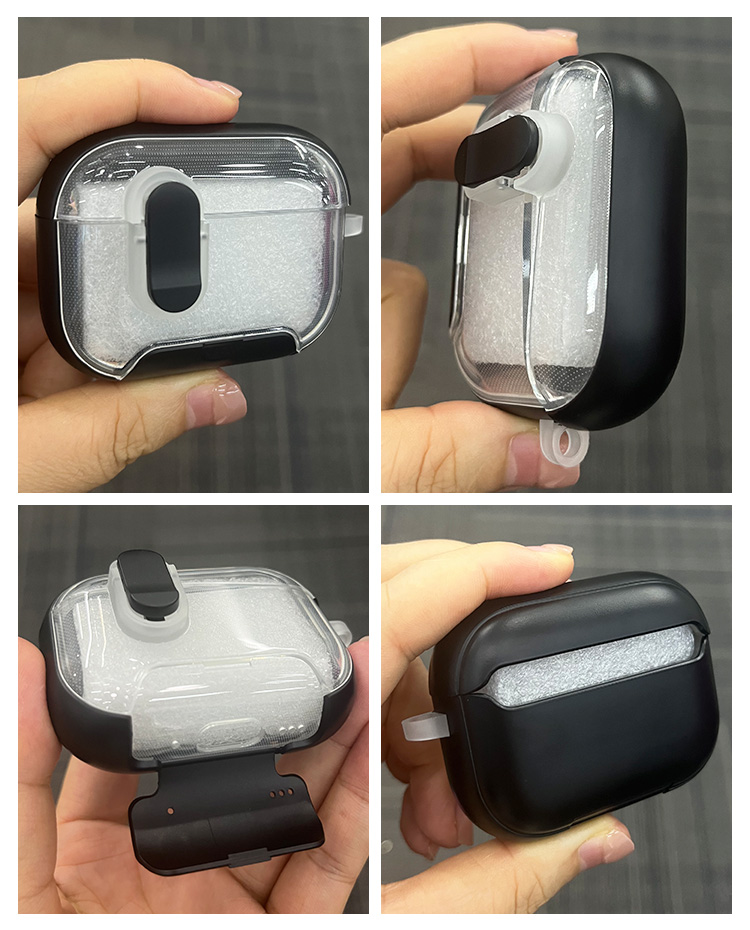 AirPods Pro 3 耐衝撃 ケース 第3世代 カバー カラビナ付き 2重構造