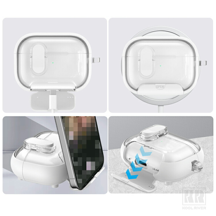 AirPods Pro 3 耐衝撃 ケース 第3世代 カバー カラビナ付き 2重構造