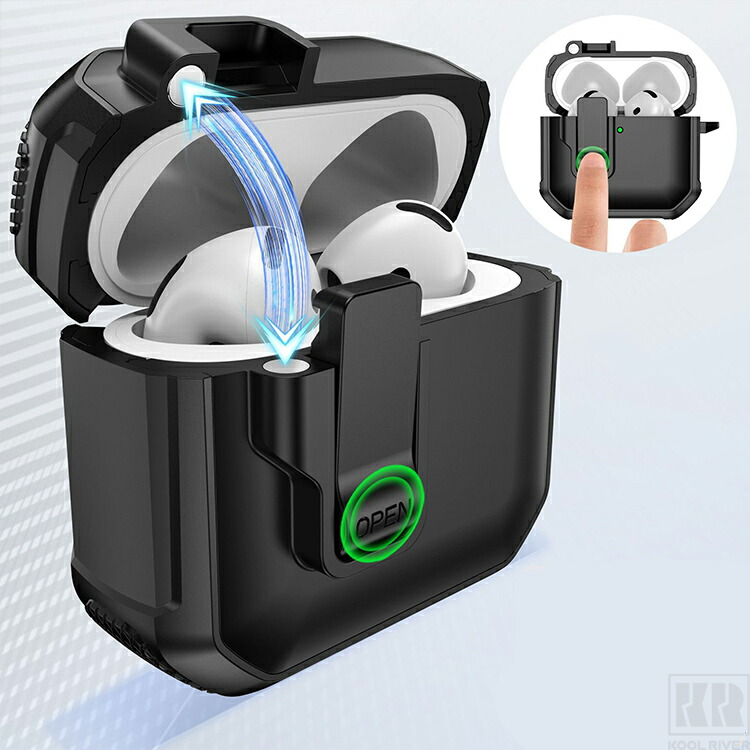 AirPods Pro 3 耐衝撃 ケース 第3世代 カバー カラビナ付き 2重構造 Qi