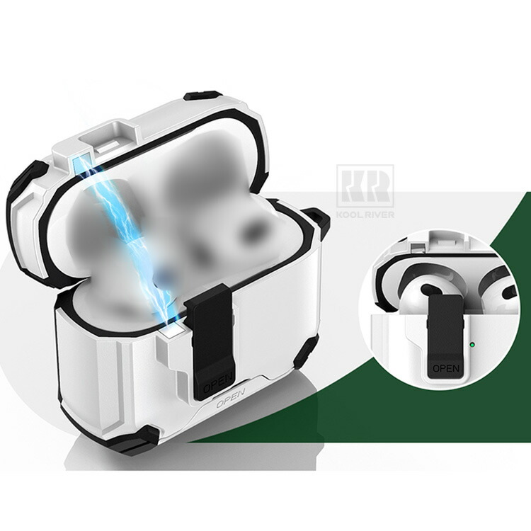 AirPods Pro 3 耐衝撃 ケース 第3世代 カバー カラビナ付き 2重構造 Qi