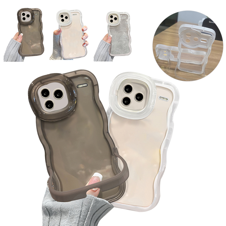POCO F7 Pro �N���A�P�[�X F7 Ultra �E�F�[�u �g�^ �Ȃ݂Ȃ� �J�o�[ �N���A ���� �g�� TPU �\�t�g �P�[�X �X�^���h�@�\ �X�g���b�v�� ���� ������