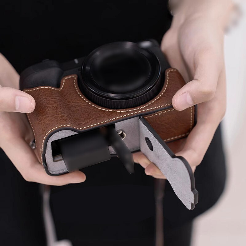 PowerShot V1 ケース PUレザーハーフケース ハーフカバー 保護ケース
