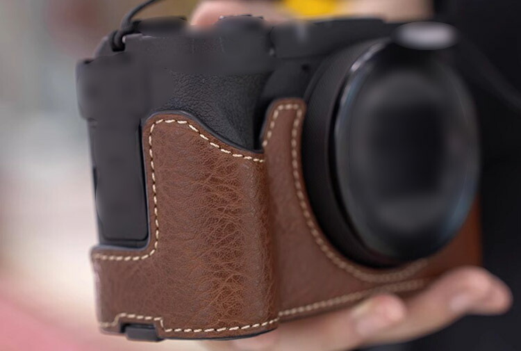 PowerShot V1 ケース PUレザーハーフケース ハーフカバー 保護ケース