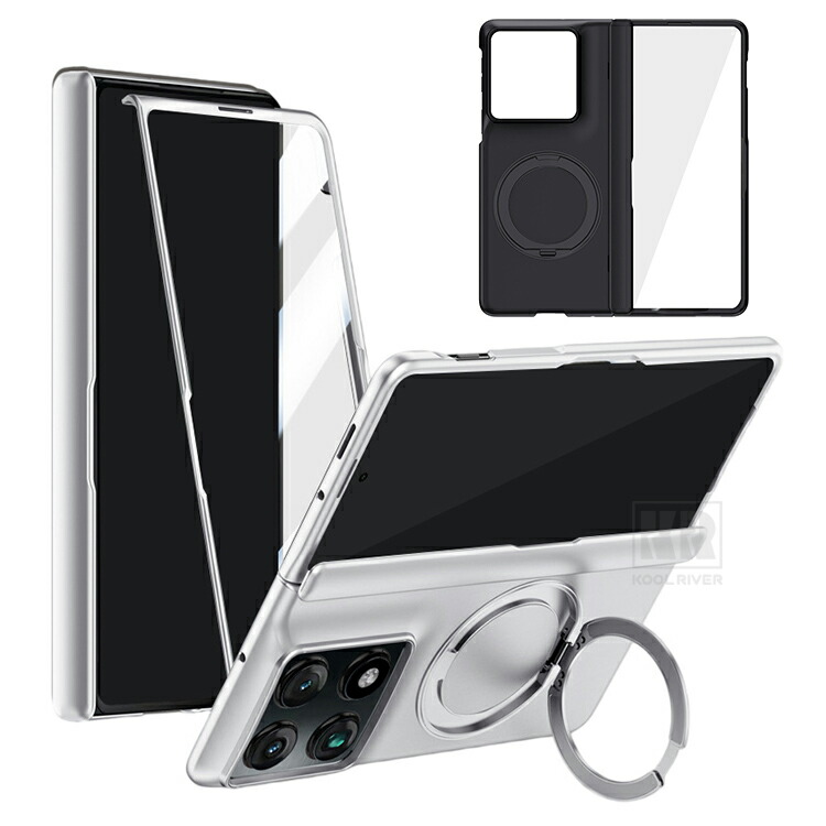 Razr Fold�Ή� �P�[�X �J�o�[ ���b�L �܂肽���݌^ �����K���X�t�B�����t�� �����K���X+�v���X�`�b�N �O�ʋ����K���X �����O�t�� �X�^���h�@�\