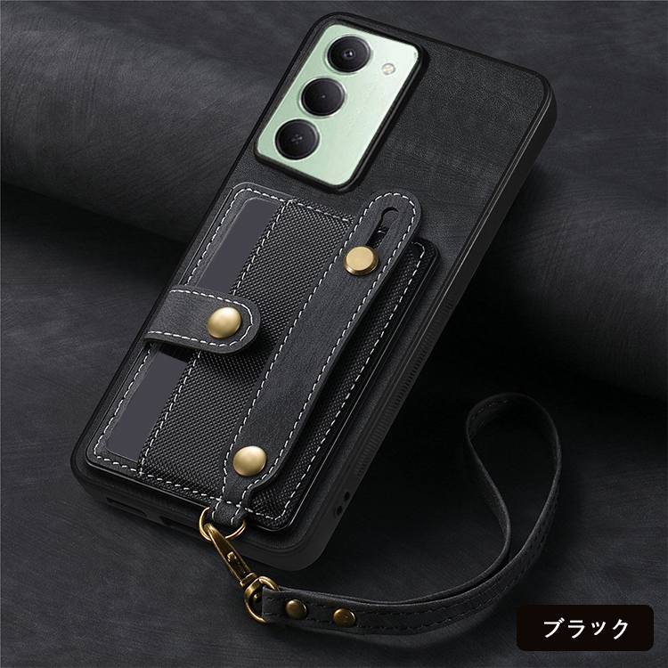 Redmi 15 5G ケース 耐衝撃 カバー ストラップ付き PUレザーケース