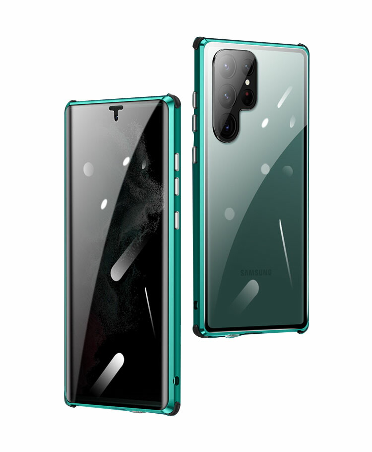 Galaxy S22/S22＋/S22 Ultra ケース バンパー アルミ 耐衝撃 前後強化
