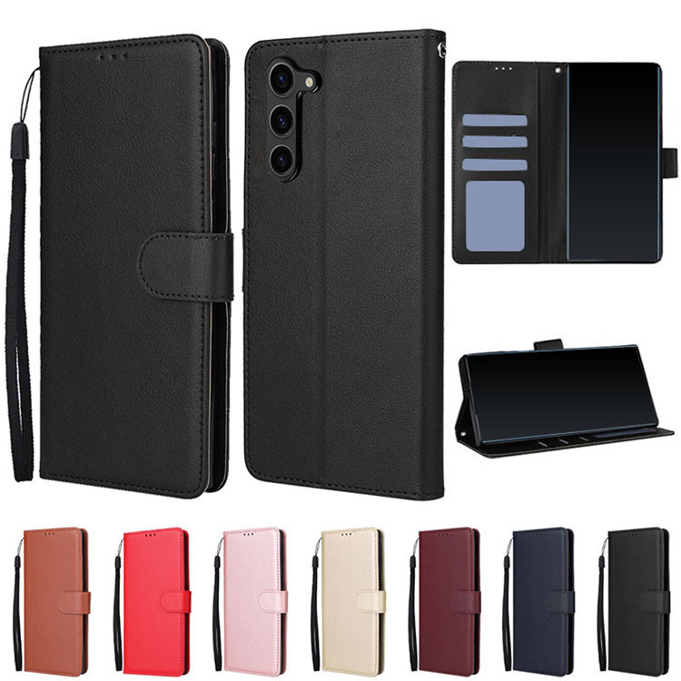 Galaxy S23 ケース 手帳型 ストラップ付き スタンド機能 カード収納 PU 