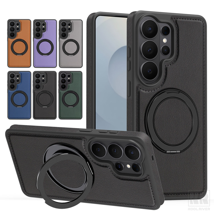 Galaxy S26 ケース S26+/S26 Ultraカバー 耐衝撃 PUレザー スタンド