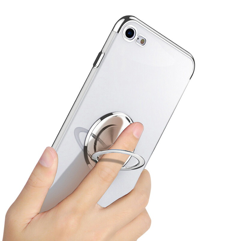 Apple iPhone SE3 ケース カバー メッキ 透明 TPU 一体型スマホリング付き スタンド機能 クリアケース ソフトケース アップル アイフォン iPhone SE｜keitaicase｜02