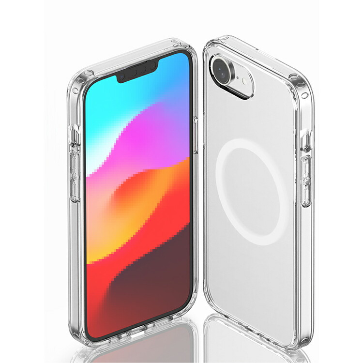 iPhone17e / iPhone16e �N���A �P�[�X  �J�o�[  �N���A �w�ʓ��� Qi�[�d ���C�����X�[�d �Ή� �V���v�� TPU+�v���X�`�b�N �ϏՌ��P�[�X Apple