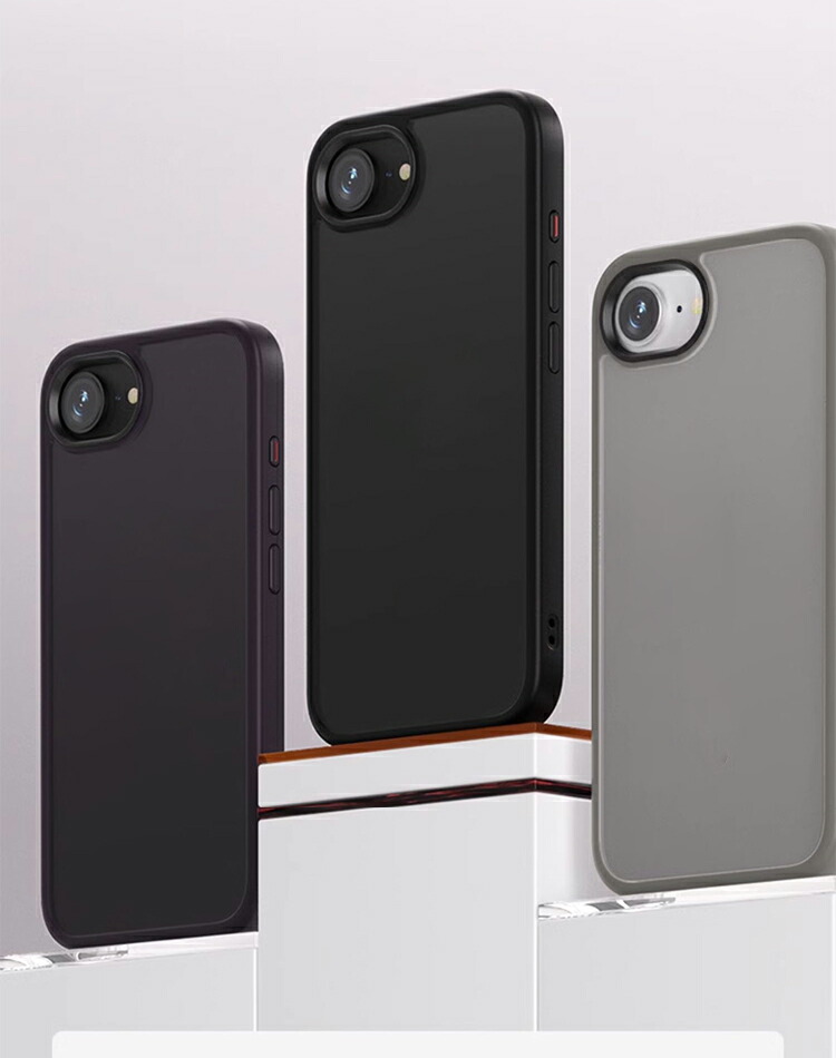 iPhone17e / iPhone16e ケース カバー 耐衝撃 マット背面半透明 TPU+