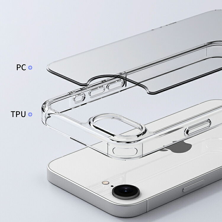 iPhone16e クリアケース カバー シンプル クリア 透明 耐衝撃