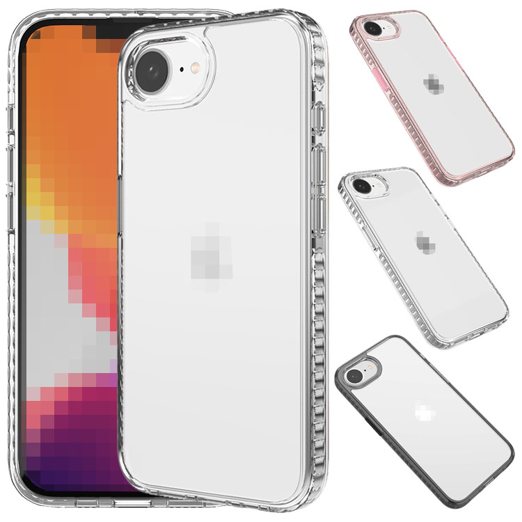 iPhone16e  �N���A �P�[�X  �ϏՌ� �J�o�[ TPU+�v���X�`�b�N ���� �p �ی� �R�[�i�[�o���p�[ Apple �A�b�v�� �A�C�t�H�� 16e