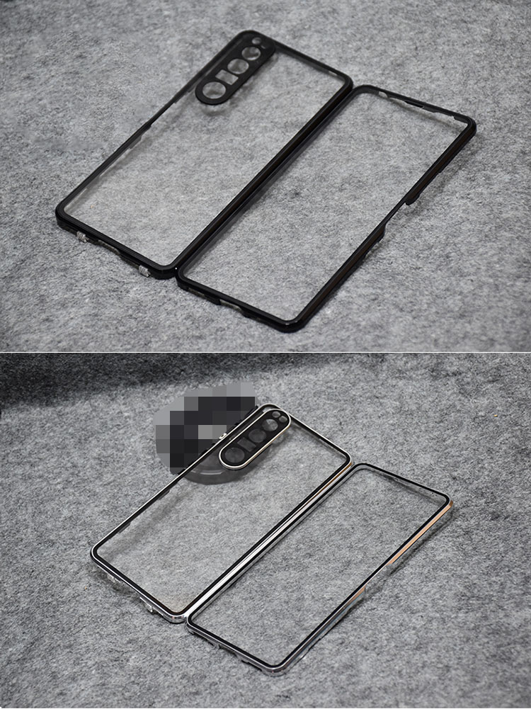 Sony Xperia 1 IV/ 10 IV ケース 全面保護 カバー アルミバンパー クリア 透明 前後 強化ガラス かっこいい ソニー エクスぺリア1 IV /エクスペリア10 IV｜keitaicase｜05