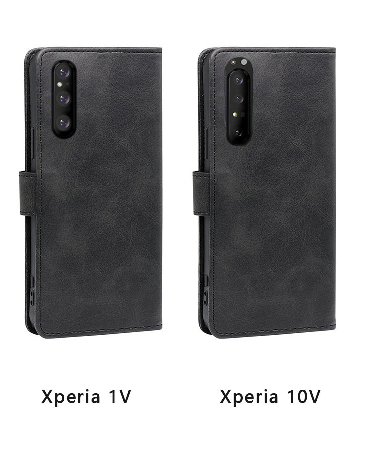 Sony Xperia 1 V ケース Xperia 10 V カバー 手帳型 スタンド機能 カード収納 紐 ストラップホール付き PUレザー ソニー エクスぺリア1/10 V｜keitaicase｜03
