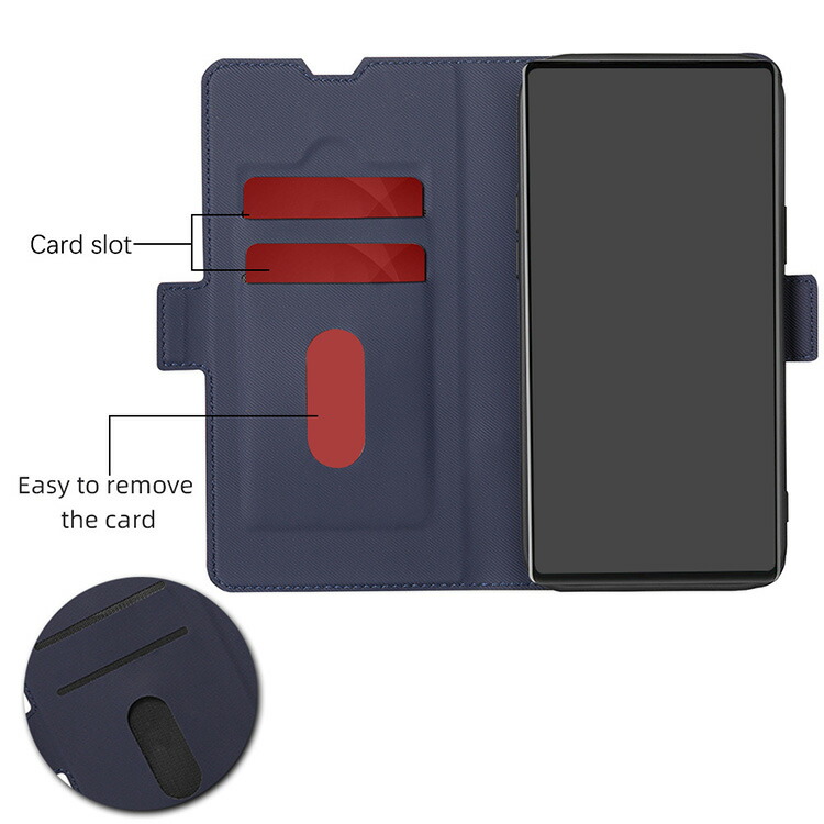 Sony Xperia 1 V ケース Xperia 10 V カバー 手帳型 スタンド機能 カード収納 紐 ストラップホール付き PUレザー ソニー エクスぺリア1/10 V｜keitaicase｜05
