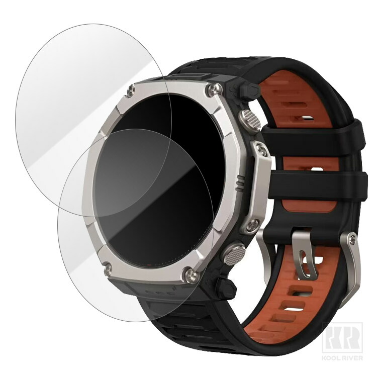 Insta Amazfit T-Rex Ultra�Ή� 2 �t���ی�t�B���� 2���Z�b�g PET HD�\�t�g�t�B���� �ی�V�[�g ���h�~ �V�[�g �A�}�Y�t�B�b�g T-���b�N�X �E���g�� 2