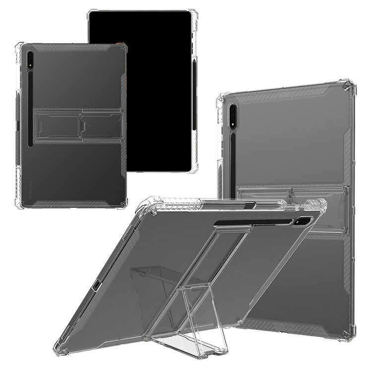Samsung Galaxy Tab S9 Ultra クリアケース 14.6インチ 耐衝撃 カバー 透明 TPU ソフトカバー スタンド機能 ペン収納 角 保護 コーナーバンパー 衝撃吸収｜keitaicase
