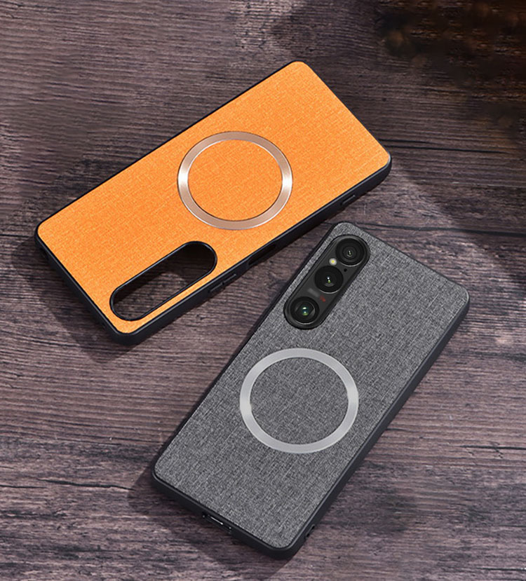 Sony Xperia 1 VI ケース 10 キャンバス調 Qi充電 ワイヤレス充電 対応