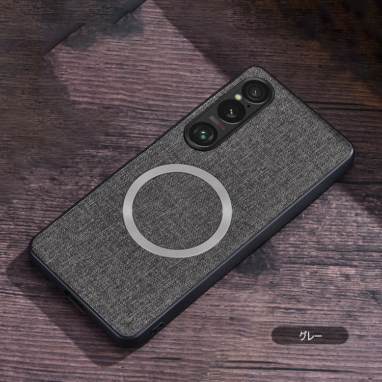 Sony Xperia 1 VI ケース 10 キャンバス調 Qi充電 ワイヤレス充電 対応