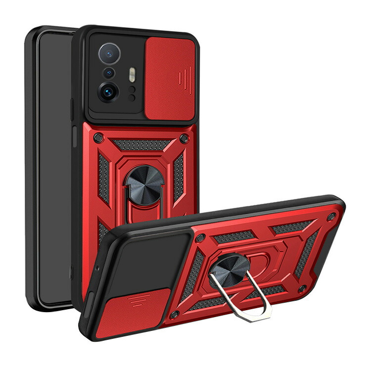 Xiaomi 11T/11T Pro 耐衝撃 ケース/カバー スライド式カメラレンズ