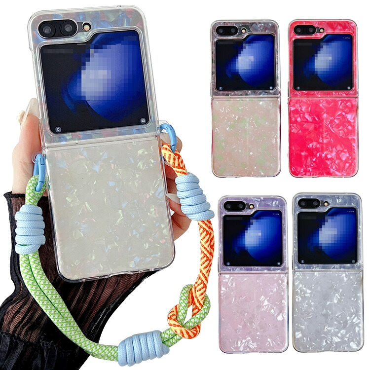 Galaxy Z Flip6 �P�[�X / �J�o�[ �܂肽���݌^ �L�k���͗l �n���h�X�g���b�v�t�� ������ �x���g �o���h�t�� �����h�~�x���g �Ў葀�� ����� Samsung