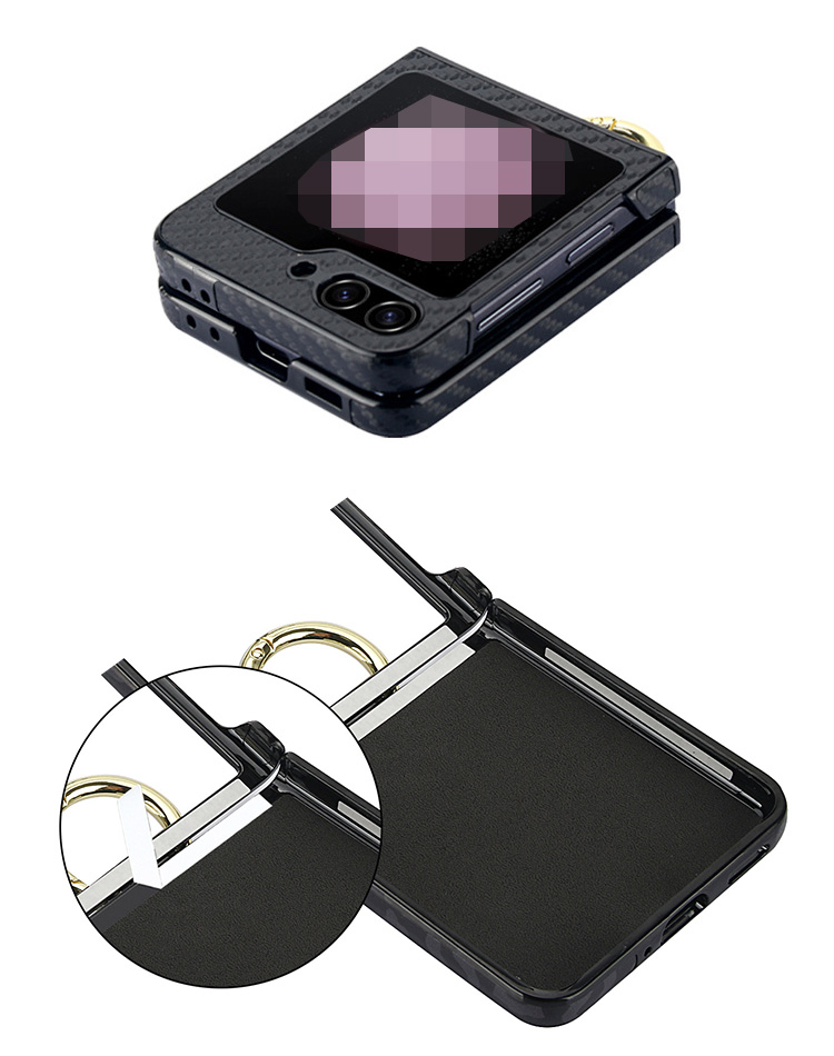 Galaxy Z Flip6 ケース / カバー 折りたたみ型 カーボン調 Galaxy Z Flip6 ケース / カバー 折りたたみ型 カーボン調