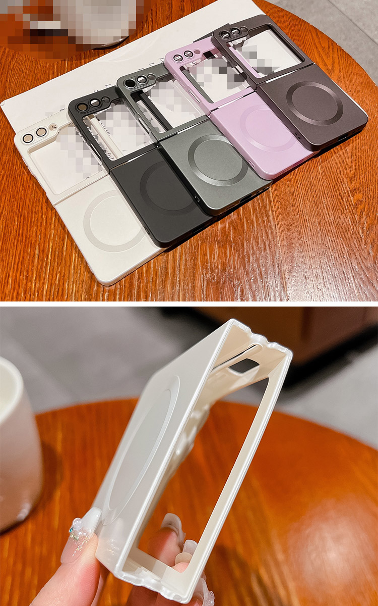 Galaxy Z Flip6 ケース カバー 折りたたみ型 Qi充電 ワイヤレス充電