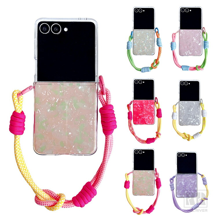 Galaxy Z Flip8 �P�[�X �ϏՌ� �J�o�[ �܂肽���݌^ �L�k�� �X�g���b�v�t�� �O���b�^�[ �C���X�^�f�� ���� �L���L�� ������ �f�R Samsung �T���X��