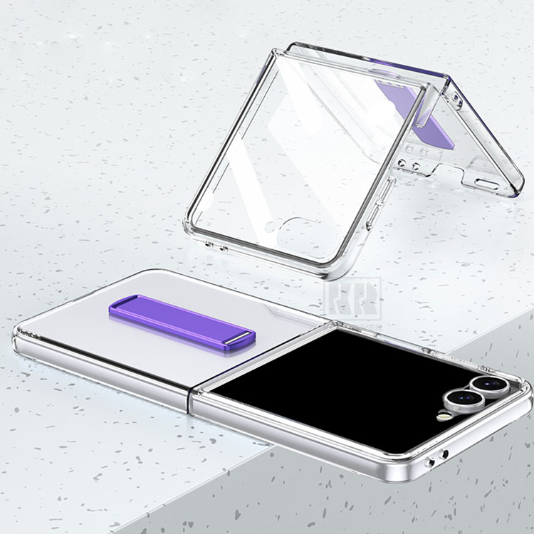 Galaxy Z Flip8 ケース クリア カバー 透明 折りたたみ型 メタル+