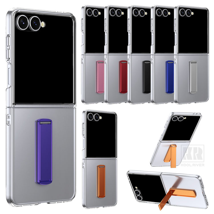 Galaxy Z Flip8 ケース クリア カバー 透明 折りたたみ型 メタル+
