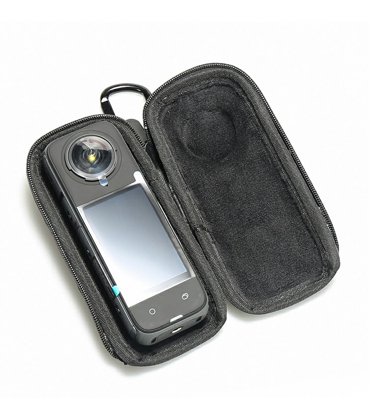 Insta360 X4 ケース レザー調 カバー PUレザー カラビナ付き かばん 