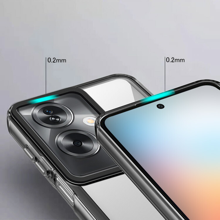 OPPO A79 5G ケース 耐衝撃 透明ケース 側面TPU+PC背面アクリル