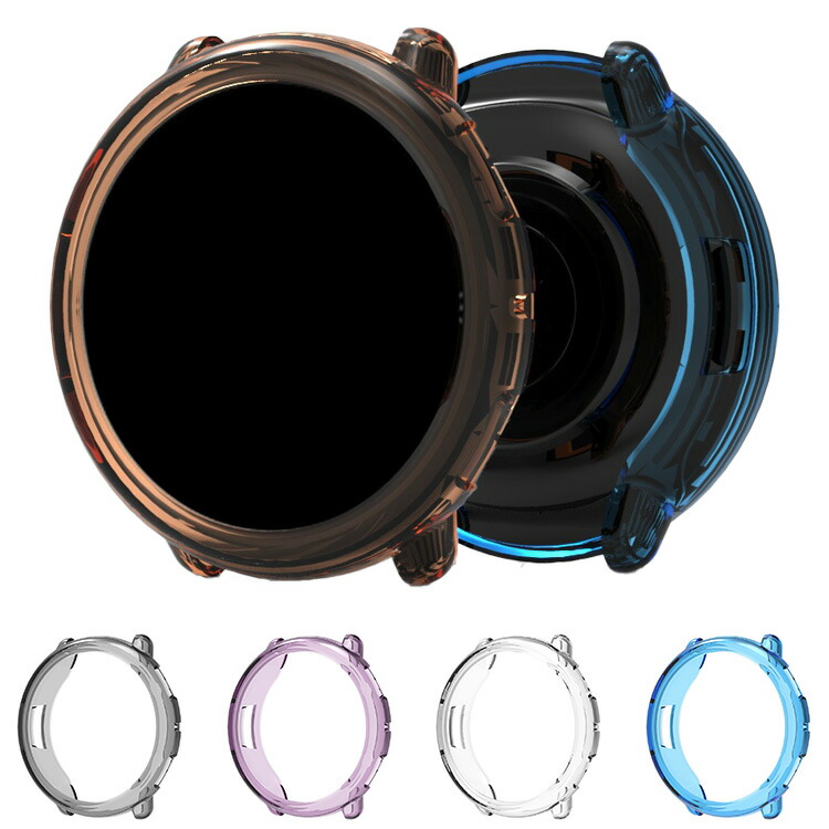 Amazfit Active 2 �N���A�P�[�X/�J�o�[ �ϏՌ� �ی�P�[�X �J�o�[ �\�t�gTPU �N���A �v���e�N�^�[�J�o�[ ���^ �y�� �\�t�g�P�[�X �A�}�Y�t�B�b�g