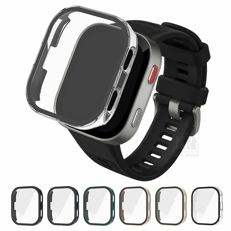 Amazfit Bip Max �P�[�X �J�o�[ �t���ʋ����K���X �S�ʕی� �t���ی�P�[�X �P�F/�N���A �t�B������� �n�[�h�P�[�X �A�}�Y�t�B�b�g