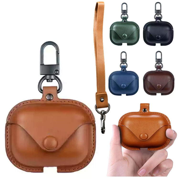 AirPods4 ケース AirPods 4 カバー PUレザー シンプル ストラップ付き